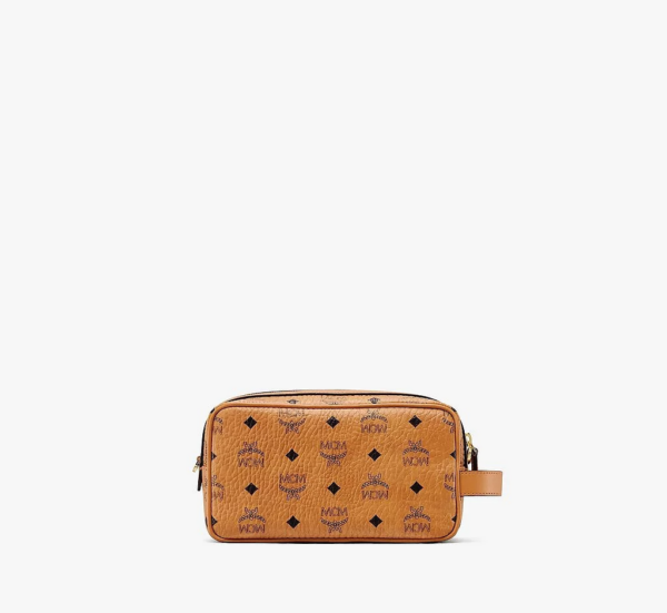 Túi MCM One Size Wash Bag In Visetos Original Cognac MXZAAVI01CO001 - Ảnh 3