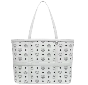 Túi MCM Medium Delmy Shopper In Visetos White MWPBSER01WT001