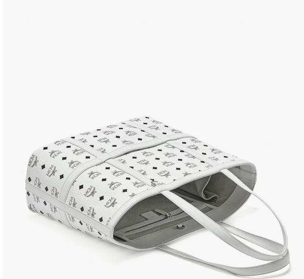 Túi MCM Medium Delmy Shopper In Visetos White MWPBSER01WT001 - Ảnh 2