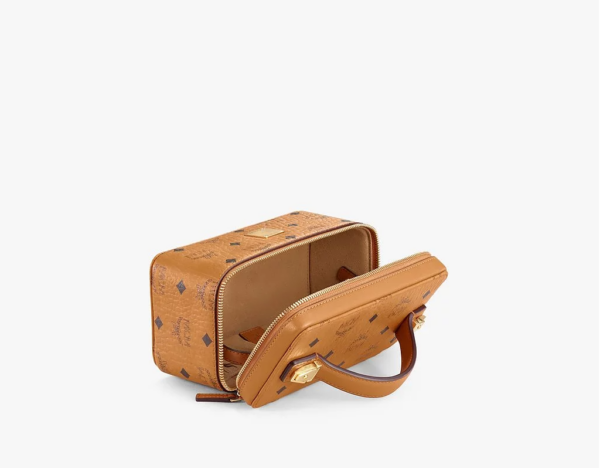 Túi MCM Mini Rockstar Vanity Case In Visetos Original Cognac MWRAAVI01CO001 - Ảnh 4