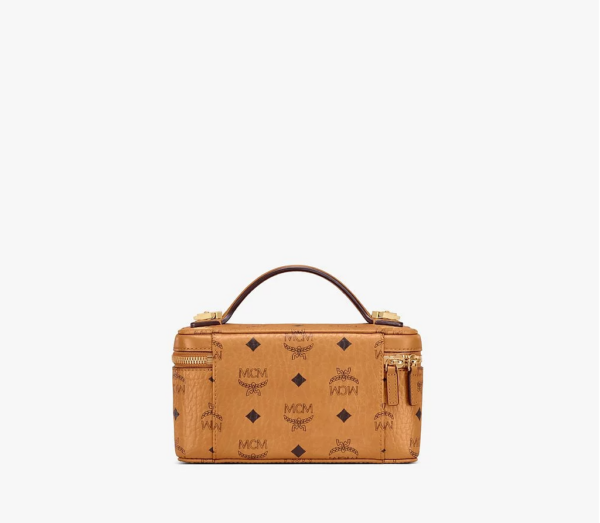 Túi MCM Mini Rockstar Vanity Case In Visetos Original Cognac MWRAAVI01CO001 - Ảnh 3