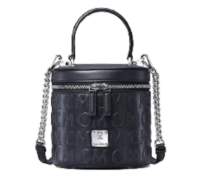 Túi MMC Small Cylinder Crossbody In MCM Monogram Leather Black MWRAACG05BK001