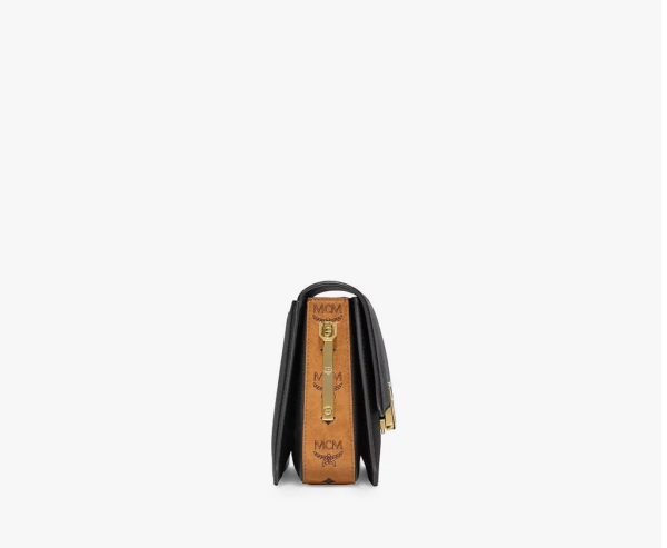 Túi MCM Small Mena Shoulder Bag In Visetos Leather Block Black MWSBSLM01BK001 - Ảnh 4