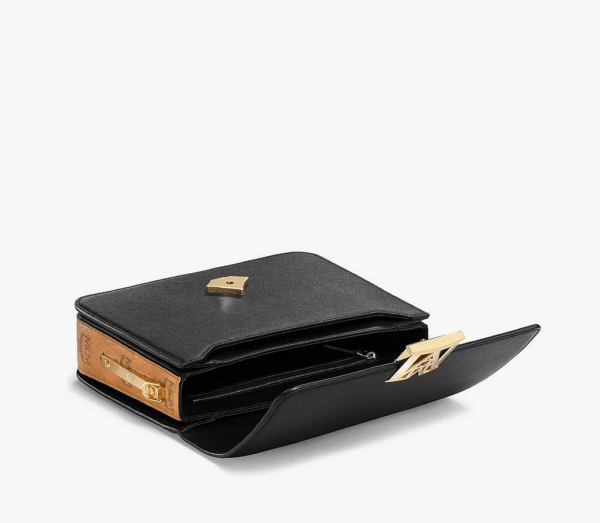 Túi MCM Small Mena Shoulder Bag In Visetos Leather Block Black MWSBSLM01BK001 - Ảnh 3