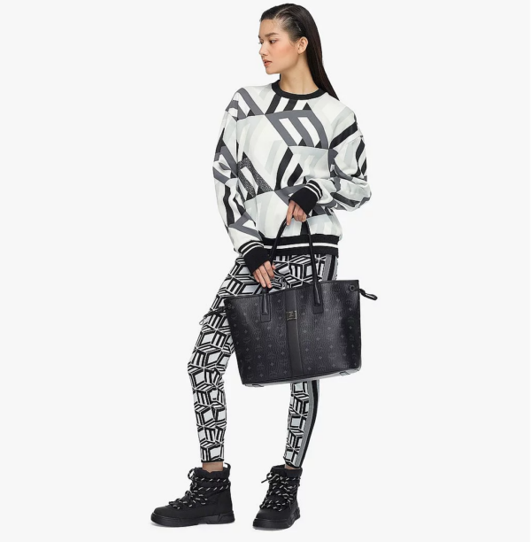 Túi MCM Medium Reversible Liz Shopper Black MWPCSVI01BK001 - Ảnh 2