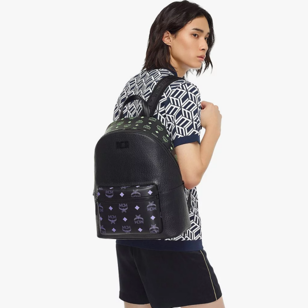 Balo MCM Stark Splash Logo Leather Black MMKCSSX02U6001 - Ảnh 2