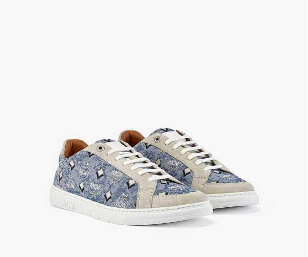 Giày MCM 41 IT Jacquard Monogram Blue MEXBATQ01LU041 - Ảnh 2