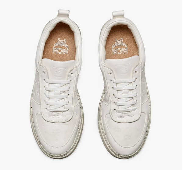 Giày MCM 38 IT Sustainable Lo Sneakers White MESAAMM18WT038 - Ảnh 2