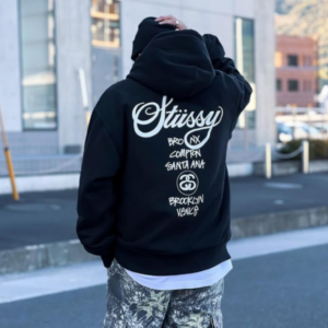 Ao Stussy World Tour Zip Hoodie 2022 'Black'
