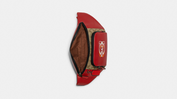Tui Coach Track Belt Bag In Colorblock Signature Canvas 'Red' CE870-QBV1U