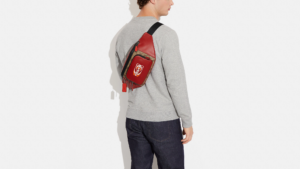 Tui Coach Track Belt Bag In Colorblock Signature Canvas 'Red' CE870-QBV1U