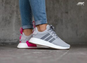 Alternative view of Giày Adidas NMD R2 Grey 'Shock Pink' BY9317