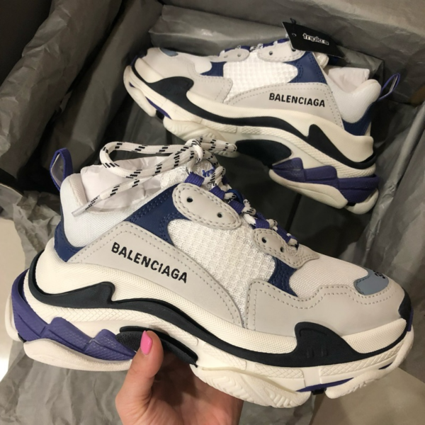 Giày Balenciaga Wmns Triple S Trainer 'White Navy Purple' 541641-W09OF-9095 - Ảnh 5