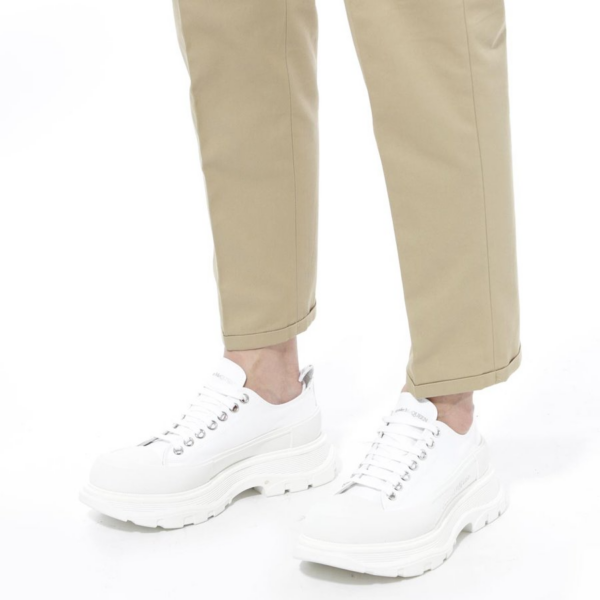 Giày Alexander McQueen Tread Slick Lace Up White 604257-W4L32-9000 - Ảnh 4