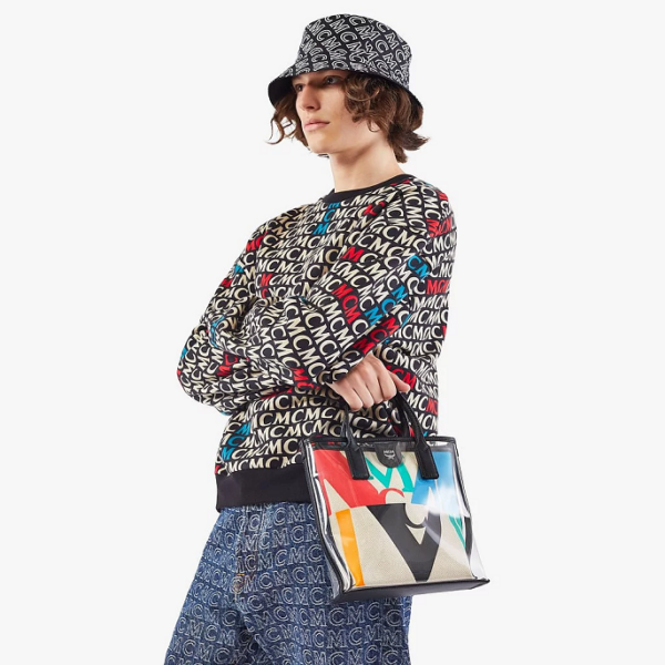 Túi MCM Shopper in Logo Glitch Hologram MWPAAMH04MT001 - Ảnh 2