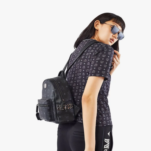 Balo MCM Stark Side Studs Backpack Visetos Black MMK6SVE41BK001 - Ảnh 2
