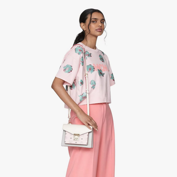 Túi MCM Patricia Satchel Visetos Pink MWE9SPA26IH001 - Ảnh 2