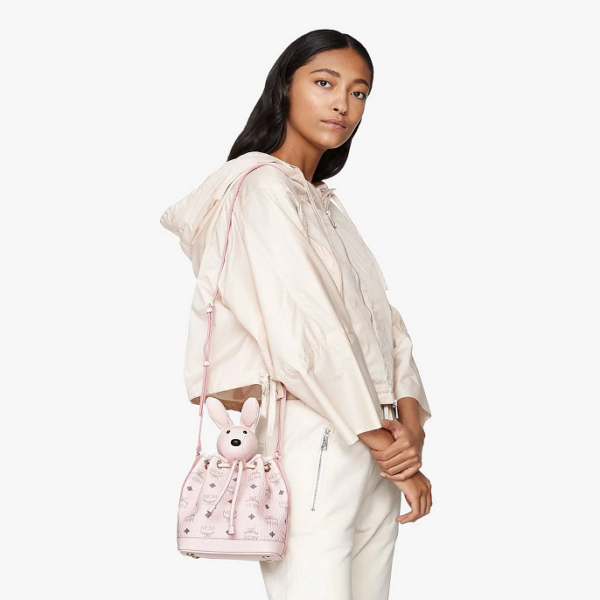 Túi MCM Zoo Rabbit Drawstring Bag Pink MWDAAXL03QH001 - Ảnh 2