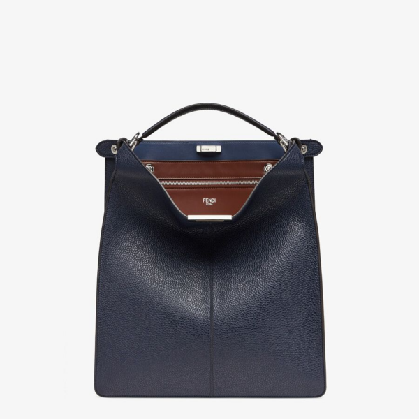 Túi Fendi Peekaboo Iseeu Tote Leather Bag 'Dark Blue' 7VA528-AFC4-F1F17 - Ảnh 2