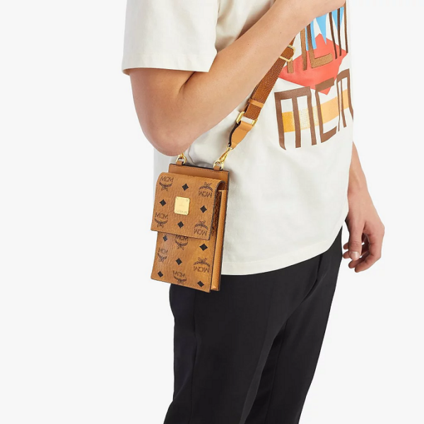 Túi MCM Crossbody Phone Case Visetos Cognac MXZBSVI15CO001 - Ảnh 2