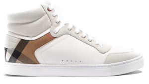 Giày Burberry House Check High-Top and Leather White 80241231