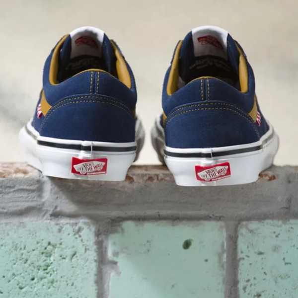 Giày Vans Reynolds Skate Old Skool Navy Gold Brown VN0A5FCB9CV - Ảnh 4