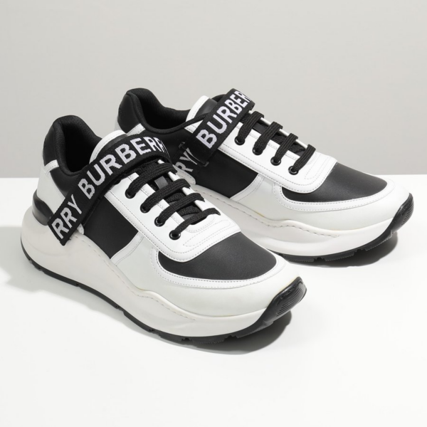 Giày Burberry Nylon and Logo Detail Black White 8009801 - Ảnh 4