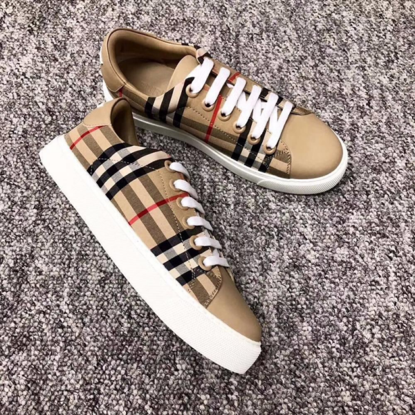 Giày Burberry Vintage Check Leather Beige 80172491 - Ảnh 4