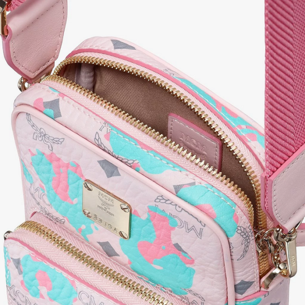 Túi MCM Tech Crossbody Floral Leopard Pink Blue MMRASLF01QI001 - Ảnh 3