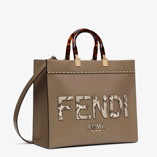 Túi Fendi Sunshine Medium Leather Elaphe Shopper 'Gray' 8BH386-AHN5-F1FEN - Ảnh 3