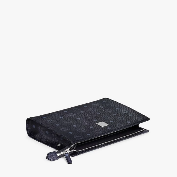 Túi MCM Zip Pouch Visetos Black MXZ8SVI70BK001 - Ảnh 4