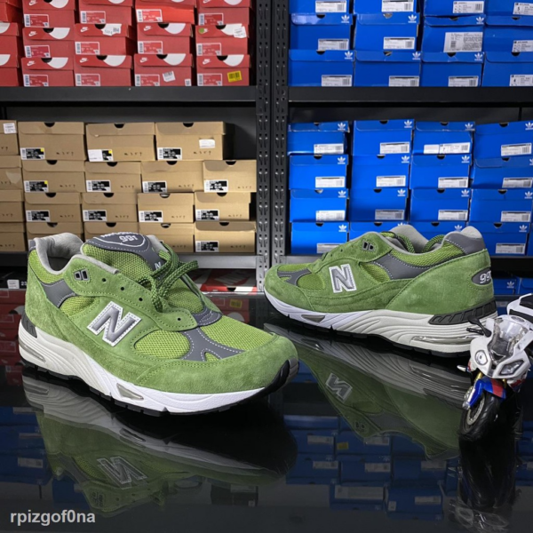 Giày New Balance 991 Made In England 'Bright Green' M991GRN - Ảnh 3