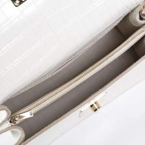 Alternative view of Túi Bally Crocodile-Effect Chevron-Strap 'White' 6230927