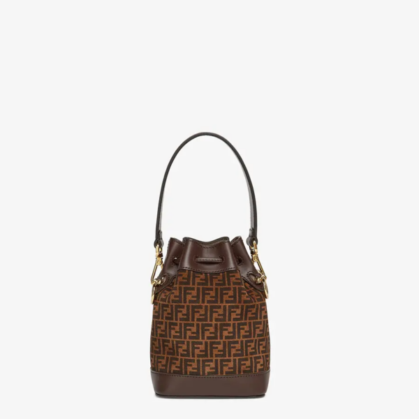 Túi Fendi Mon Tresor Leather Mini-Bag With FF Print 'Brown' 8BS010AFISF1E3L - Ảnh 4