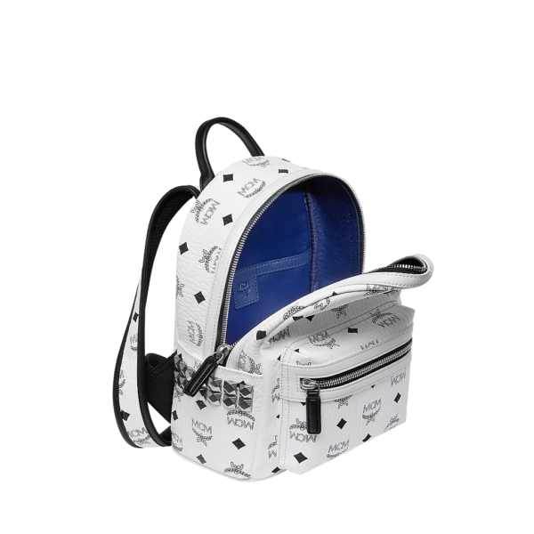 Túi MCM Stark Side Studs Backpack in Visetos MMK6SVE41WT001 - Ảnh 4