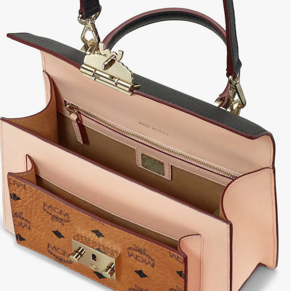 Túi MCM Patricia Bag Visetos Black Cognac Pink MWE9SPA26BK001 - Ảnh 3