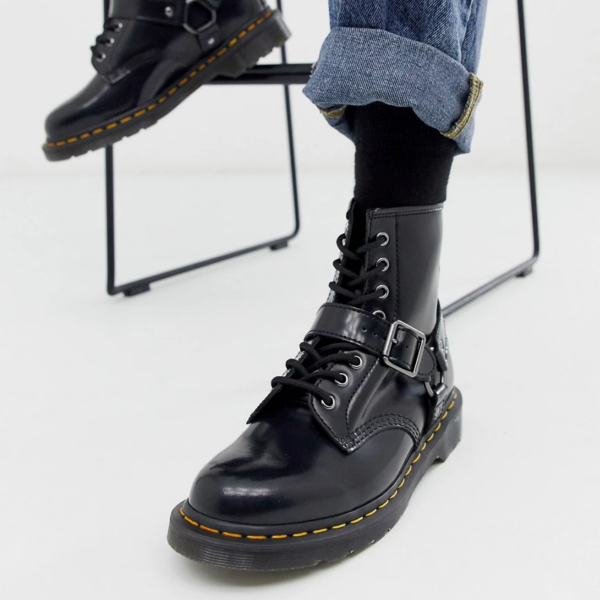 Giày Dr. Martens 1460 Black Harness Leather Lace Up Boots 25163001 - Ảnh 4