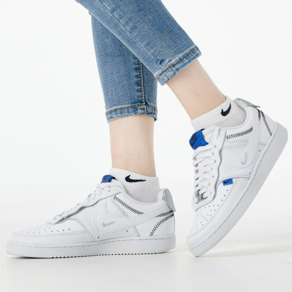 Giày Nike Wmns Court Vision Low SE 'White Metallic Silver' DD1648-100 - Ảnh 4