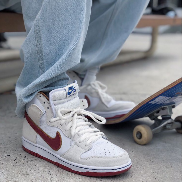 Giày Nike Dunk SB High 'Sail Bright Crimson' CV9499-100 - Ảnh 2
