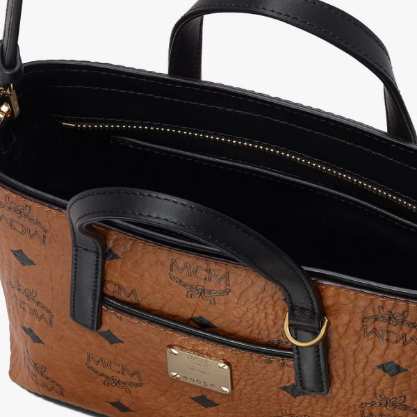 Túi MCM Anya Shopper Visetos Cognac Black MWP9AVI78CO001 - Ảnh 5