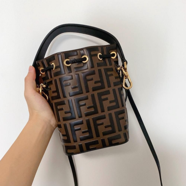 Túi Fendi Mon Tresor Leather Mini-Bag 'Brown' 8BS010A659F13VK - Ảnh 3