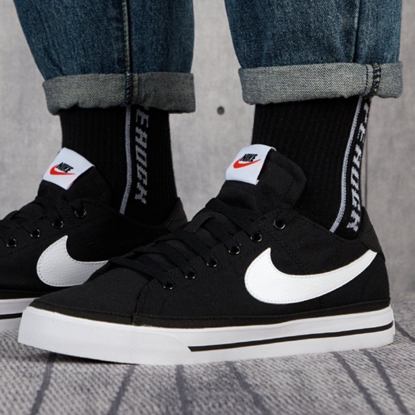Giày Nike Court Legacy Canvas 'Black White' CW6539-002 - Ảnh 2