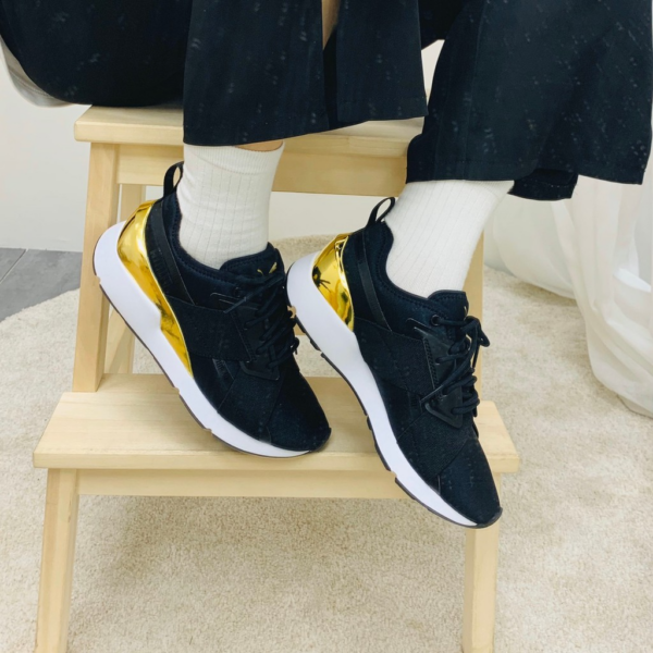 Giày Puma Wmns Muse X-2 Metallic 'Black Team Gold' 370838-07 - Ảnh 5