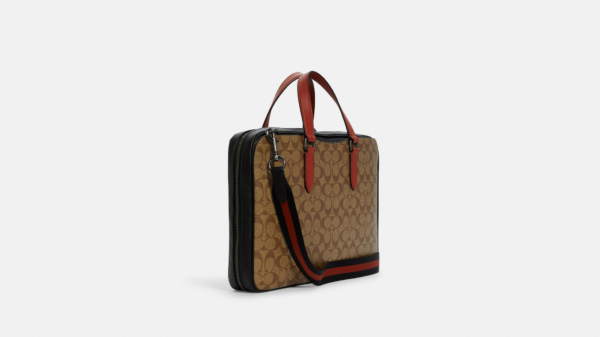 Tui Coach Graham Slim Brief Signature Canvas 'Khaki' C8169-QBTUI