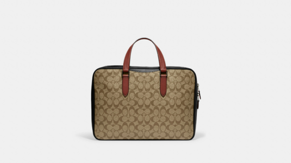 Tui Coach Graham Slim Brief Signature Canvas 'Khaki' C8169-QBTUI