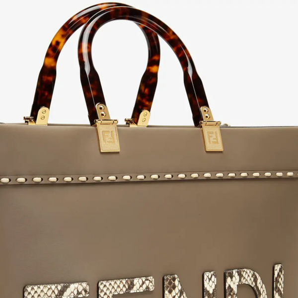 Túi Fendi Sunshine Medium Leather Elaphe Shopper 'Gray' 8BH386-AHN5-F1FEN - Ảnh 6