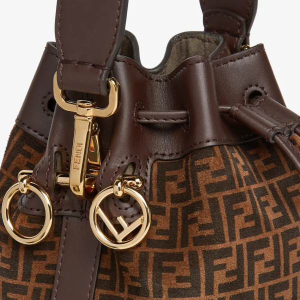 Túi Fendi Mon Tresor Leather Mini-Bag With FF Print 'Brown' 8BS010AFISF1E3L - Ảnh 6
