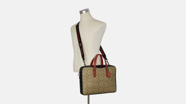 Tui Coach Graham Slim Brief Signature Canvas 'Khaki' C8169-QBTUI