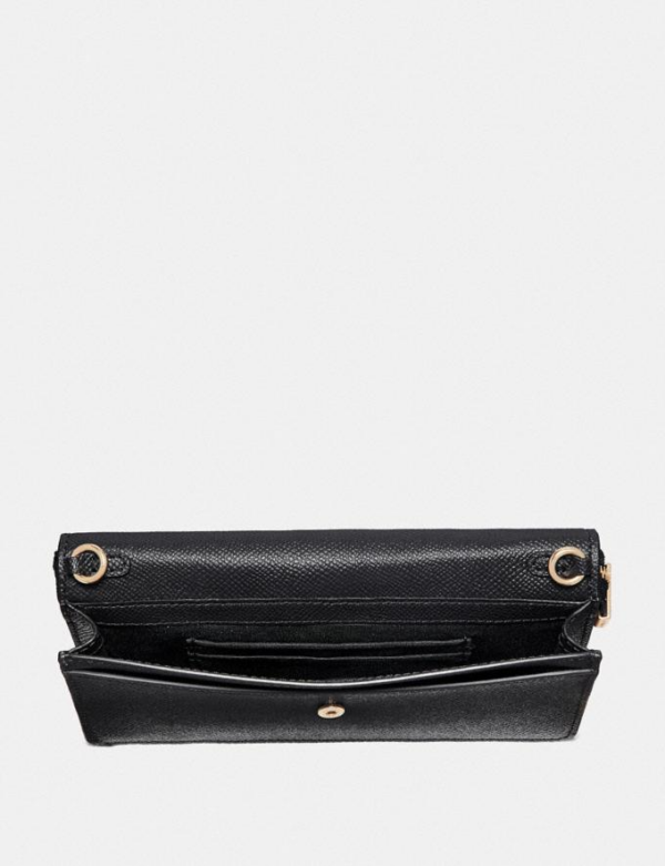 Túi Coach Foldover Wristlet Black Gold F73793 - Ảnh 2