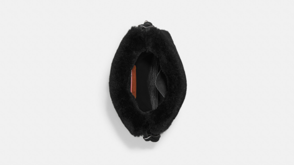 Tui Coach Drawstring Pouch In Shearling 'Black' CE759-20LHBLK